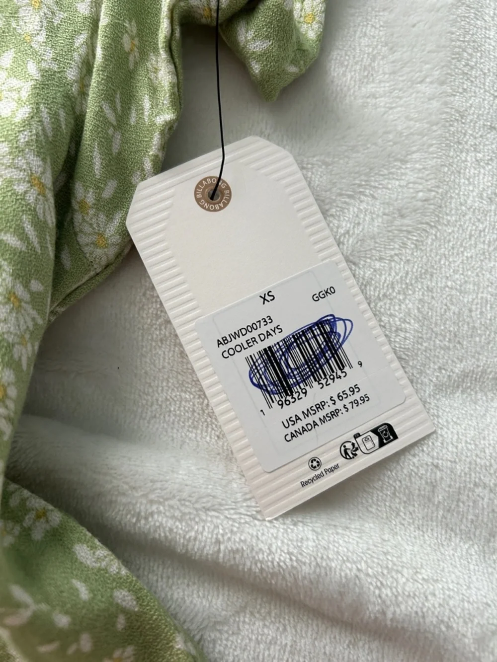 Billabong Green Floral Button-Front Midi Dress - Picture 4 of 10